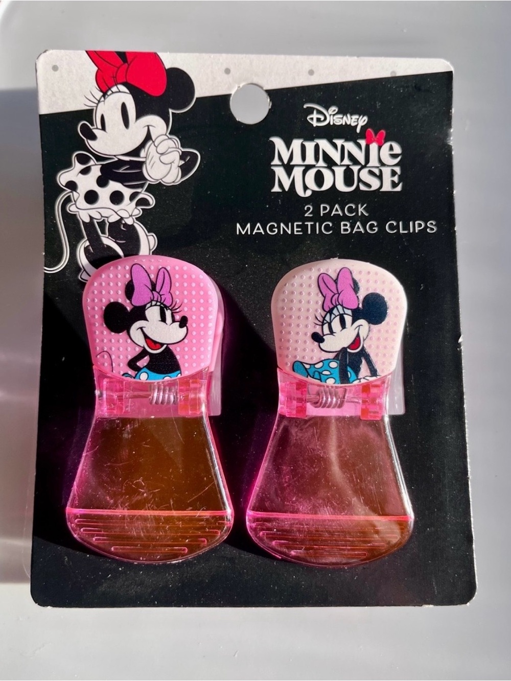 Disney Minnie Mouse Magnetic Bag Clips - Pink (2 Pack)